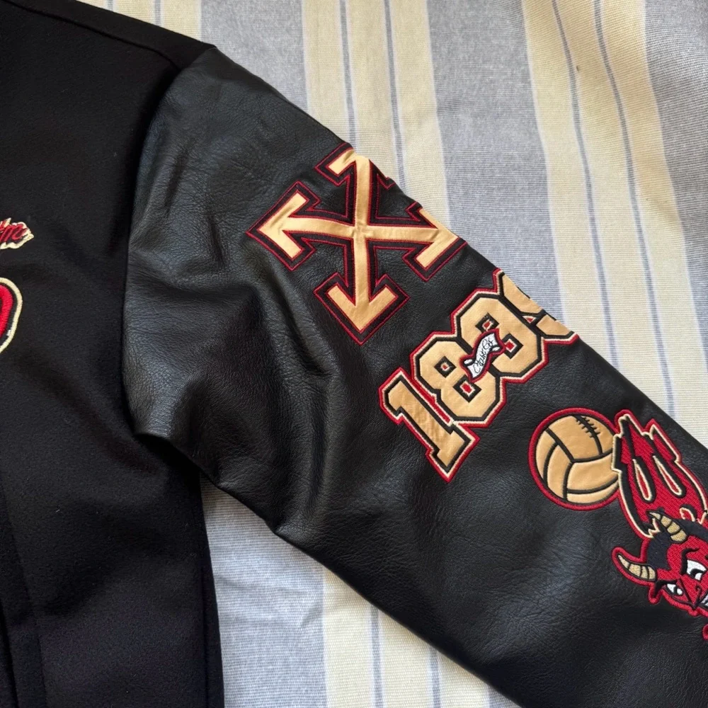 Off-White x AC Milan 125th Anniversary Embroidered Varsity Jacket - Picture 5 of 11
